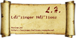 Lézinger Héliosz névjegykártya